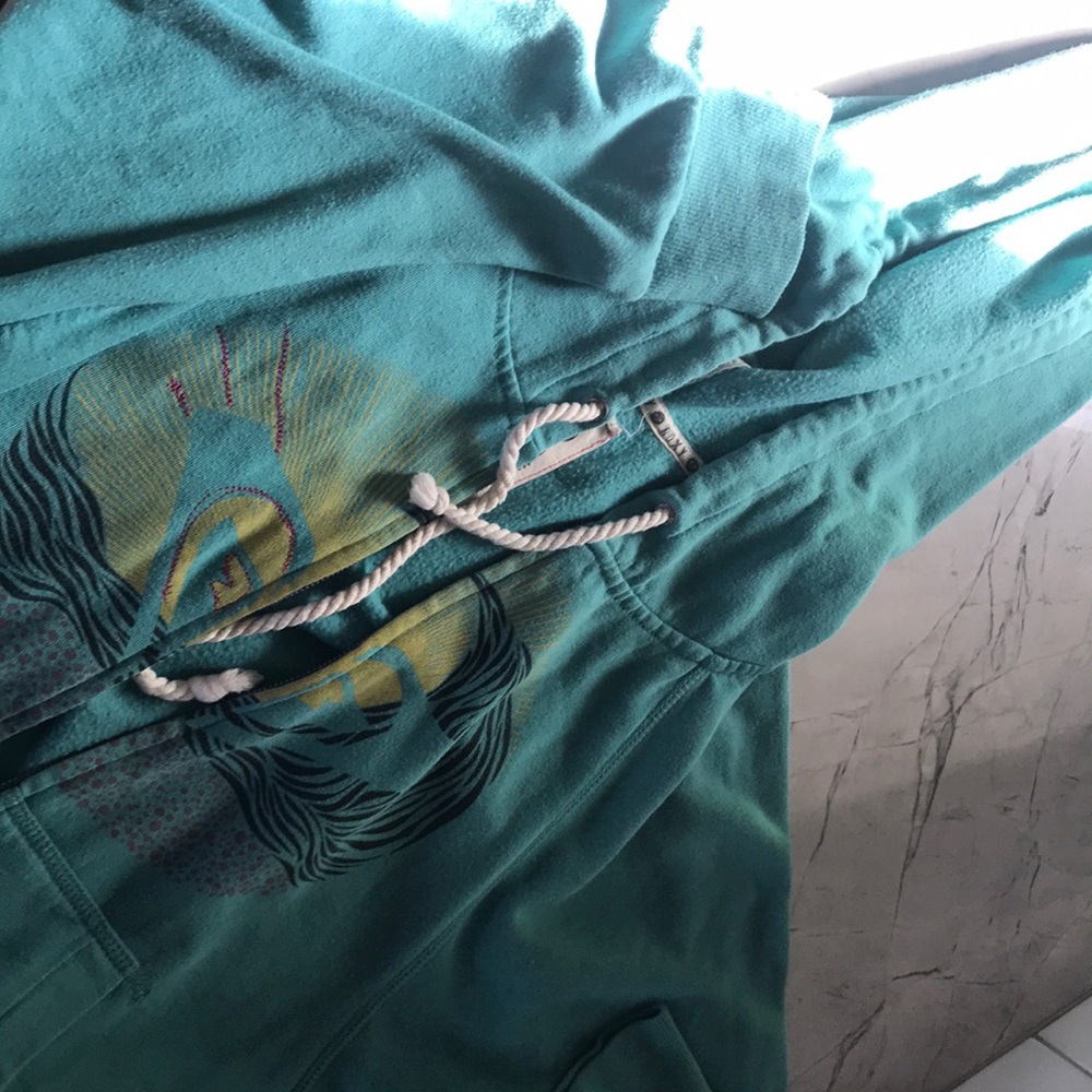 Vintage zip up Roxy sweater quarter sleeve